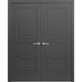 Black Painted Wood French Double Doors 36 x 84 inches N8433