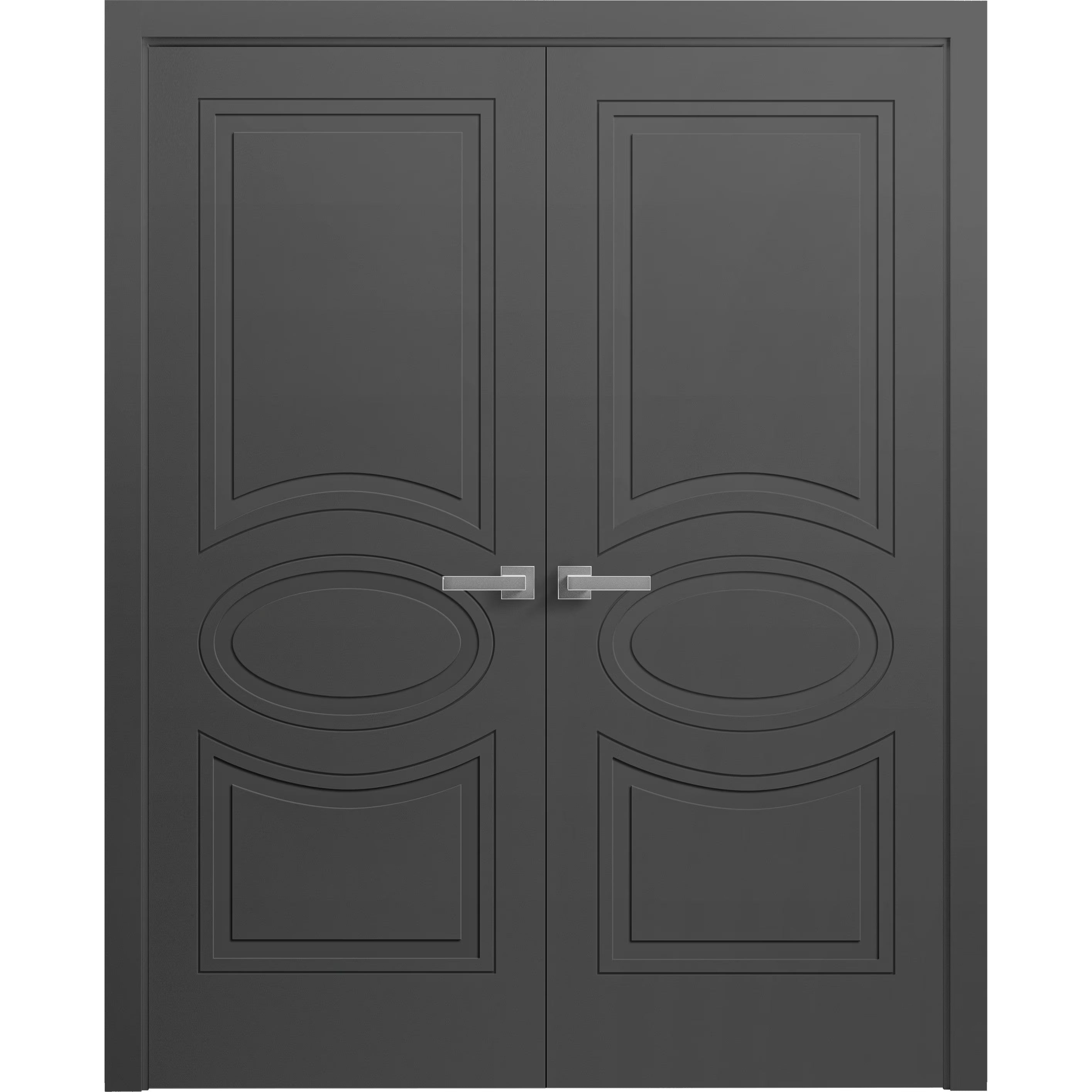 Black Painted Wood French Double Doors 36 x 84 inches N8433