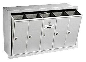 5 Door Vertical Aluminum Mailbox V4477