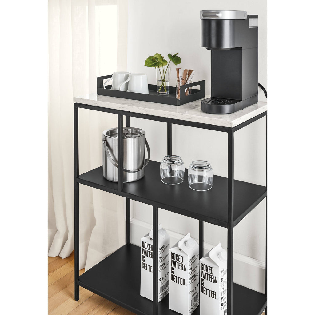 Bowen Console Table with Clear Tempered Glass Top and White Base S300894
