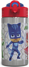 15.5oz Stainless Steel Kids Water Bottle with Flip-up Straw Spout O719604