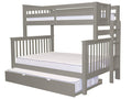 Gray Twin over Full Bunk Beds with End Ladder and Trundle G6538