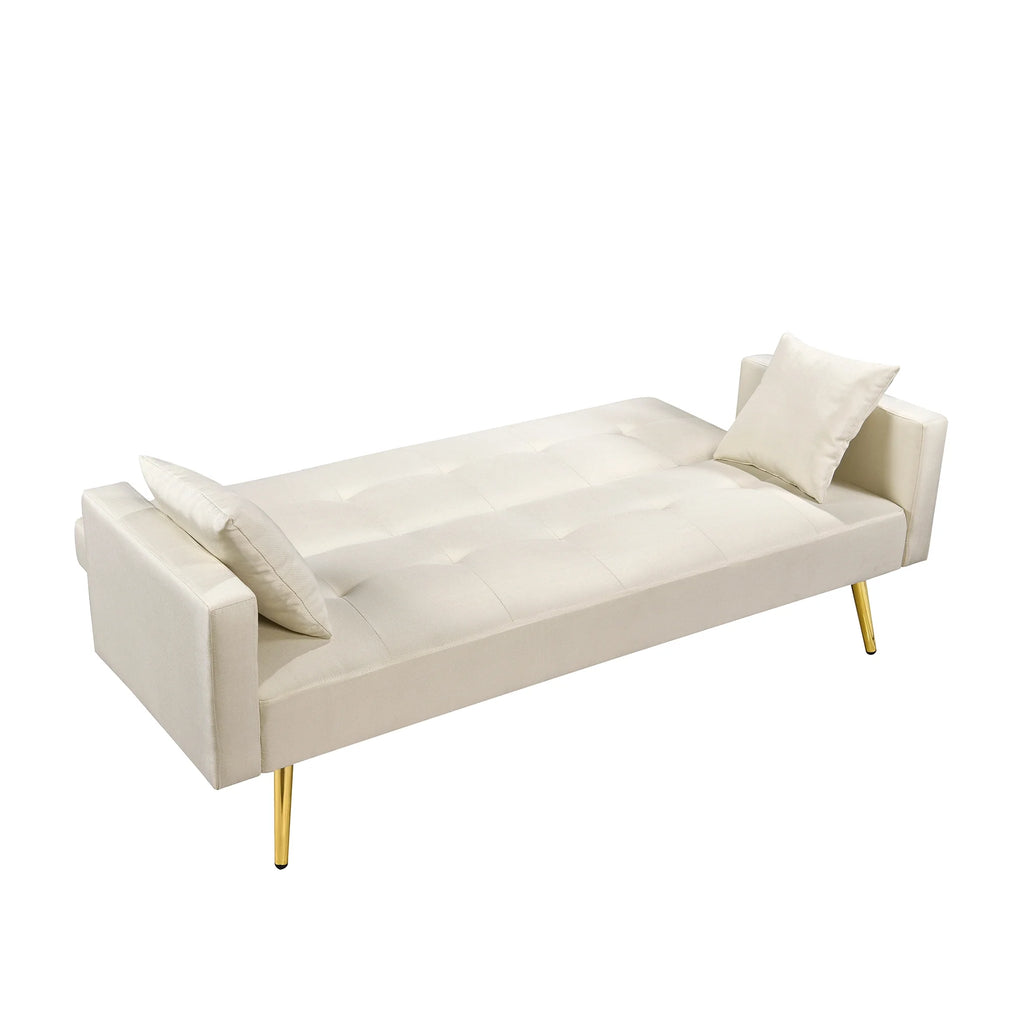 Convertible Fabric Folding Futon Sofa Bed J445