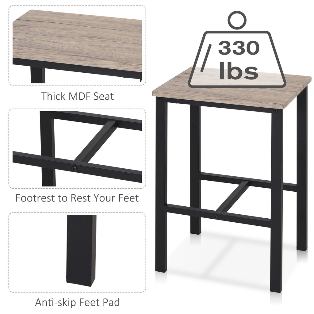 5 Piece Kitchen Table and 4 Stools Dining Set with Metal Legs N7102