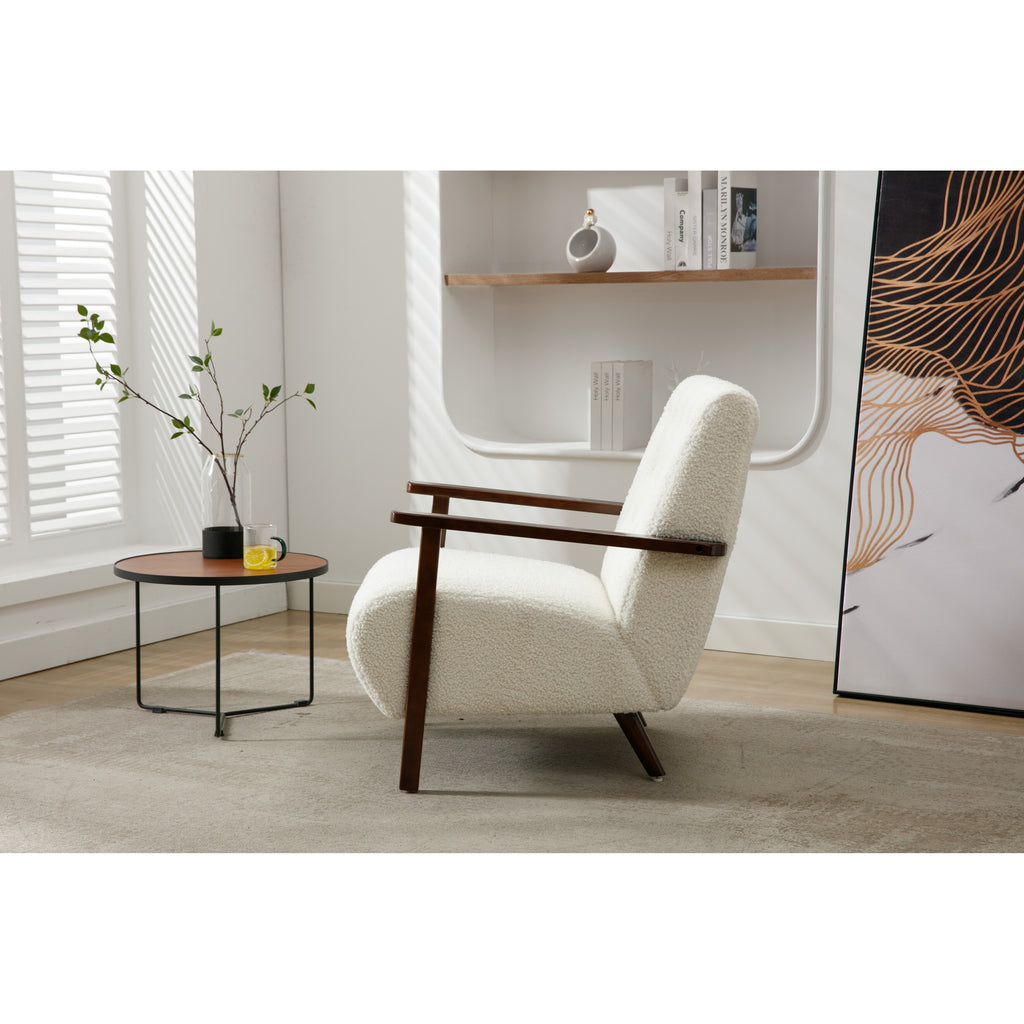 White Microsuede Accent Arm Chair N5828