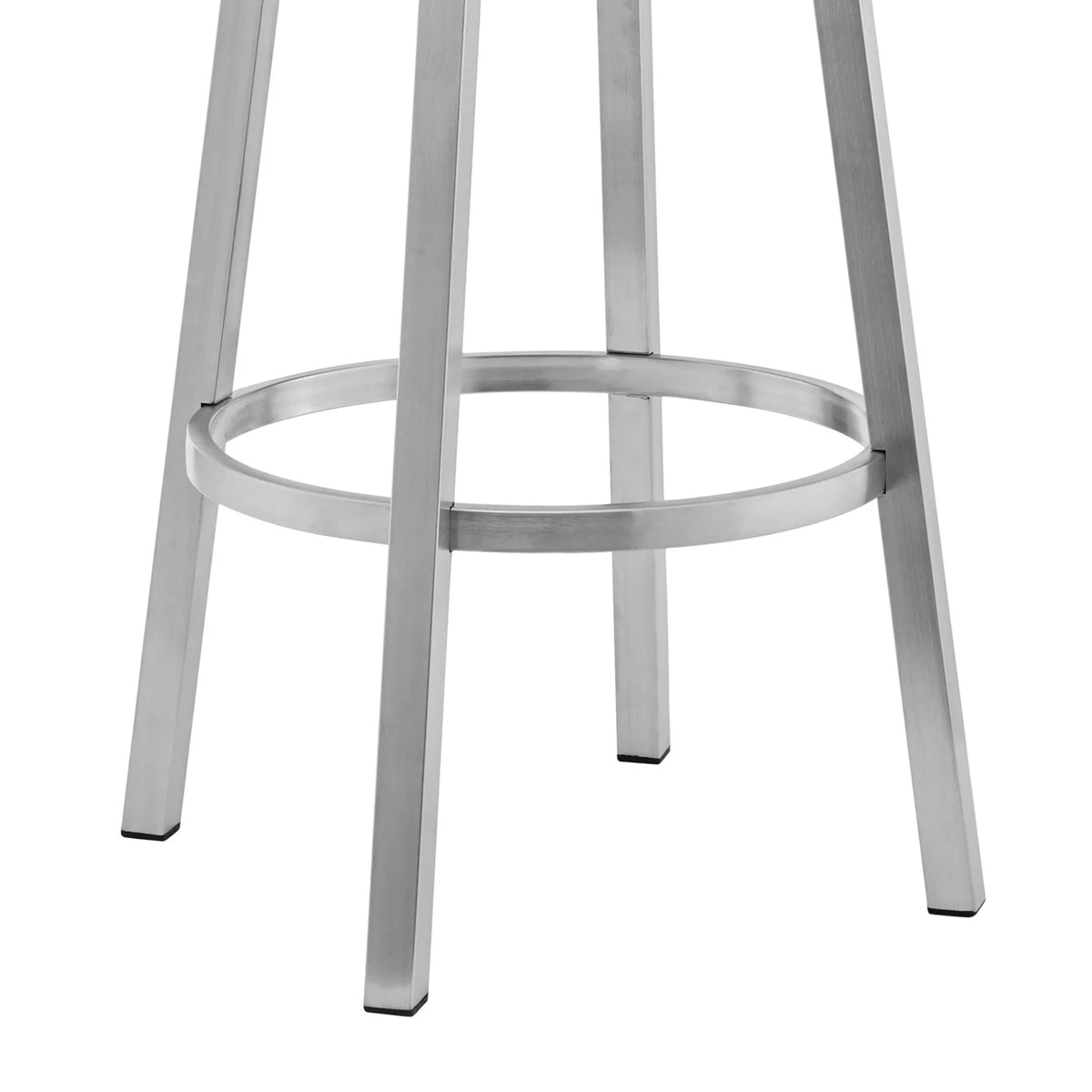Faux Leather Swivel Counter Stool in Gray/Stainless Steel B268