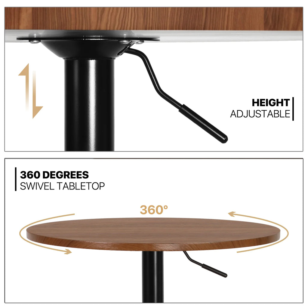 3 Piece Bar Table and Chair Set with Rotatable Tall Bistro Stools K68016