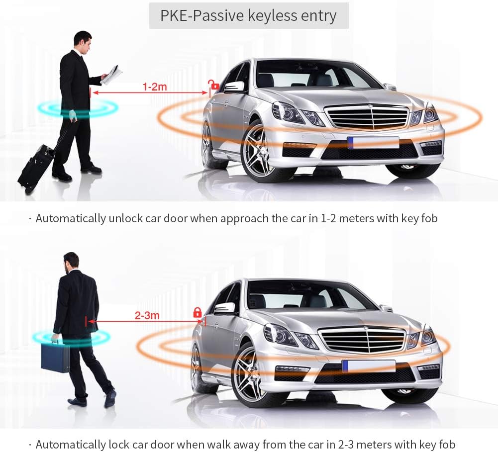 Passive Keyless Entry Car Alarm System Push Button Start Remote Start DC12V Y740
