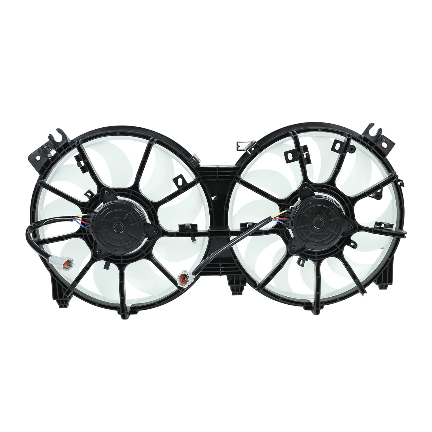 Dual Radiator A/C Condenser Cooling Fan Assembly 12V Black Slim Fan Pack of 2 D243762