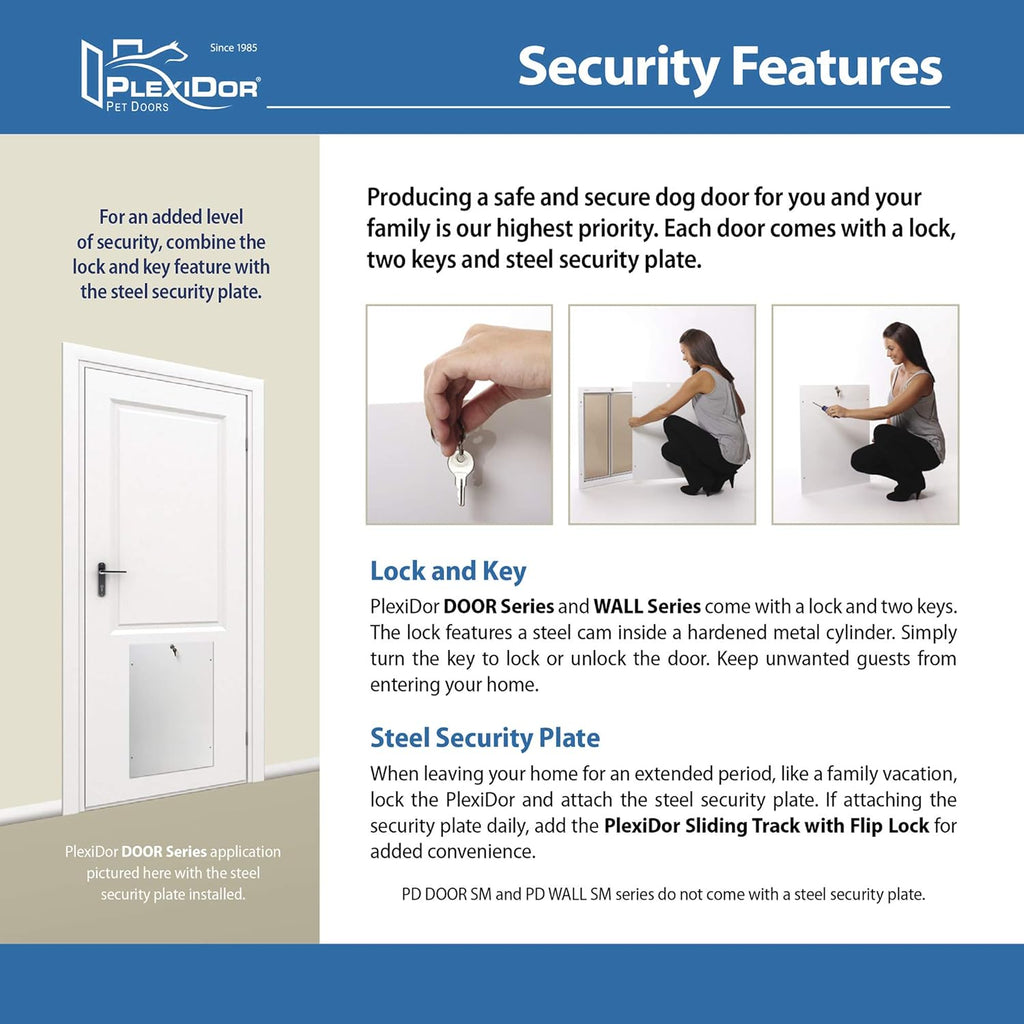 Bronze Small Pet Door with Lock and Key H374592