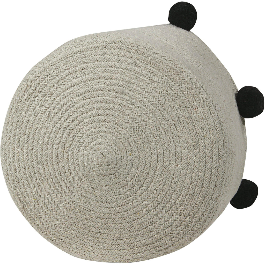 Black Storage Basket with Pompoms H510