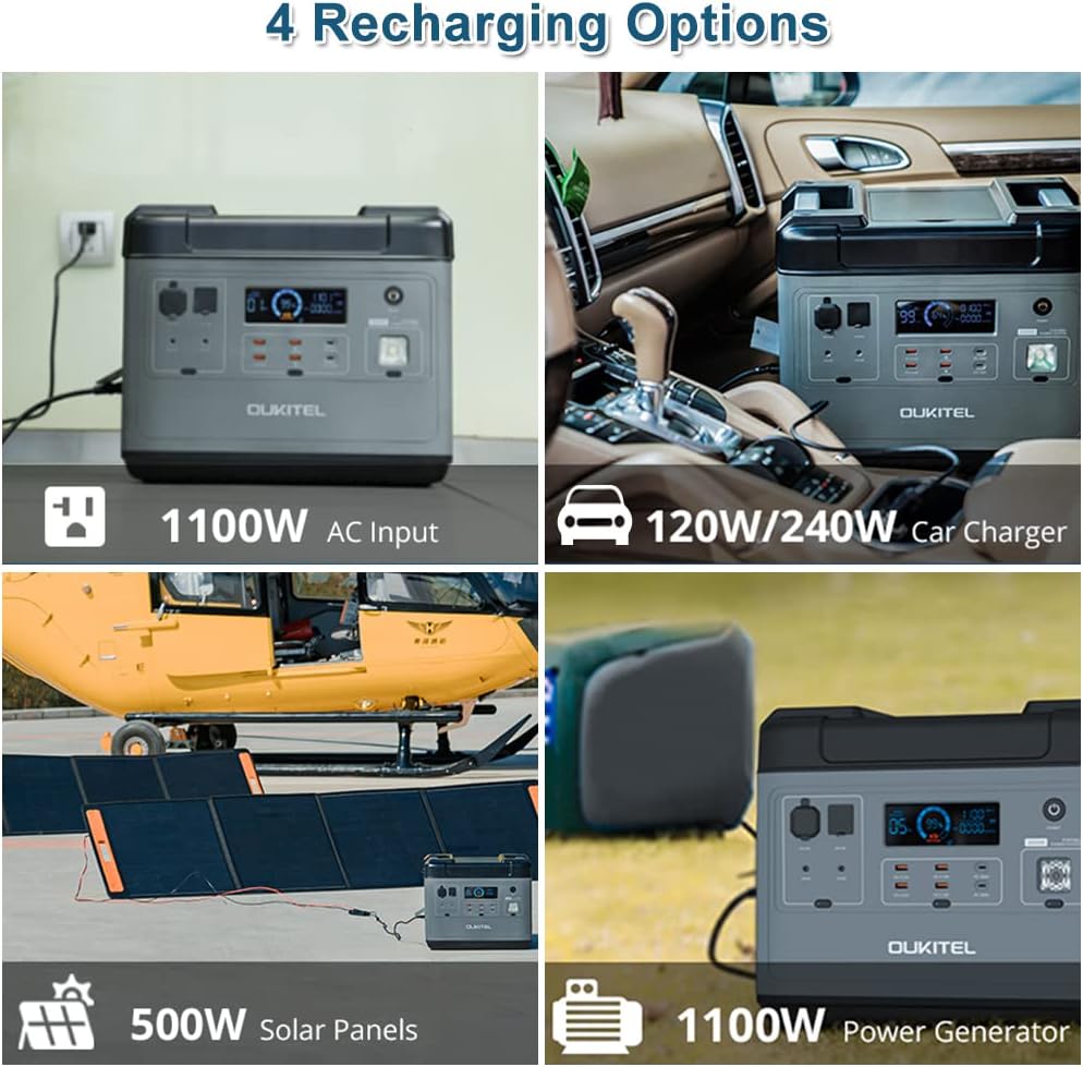 2000W Portable Power Station, 2000Wh LiFePO4 Solar Generator with Pure Sine Wave AC Outlets Y273361