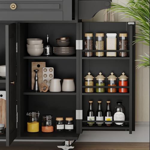 White Movable Kitchen Island with Drop Leaf and Power Outlet M6441