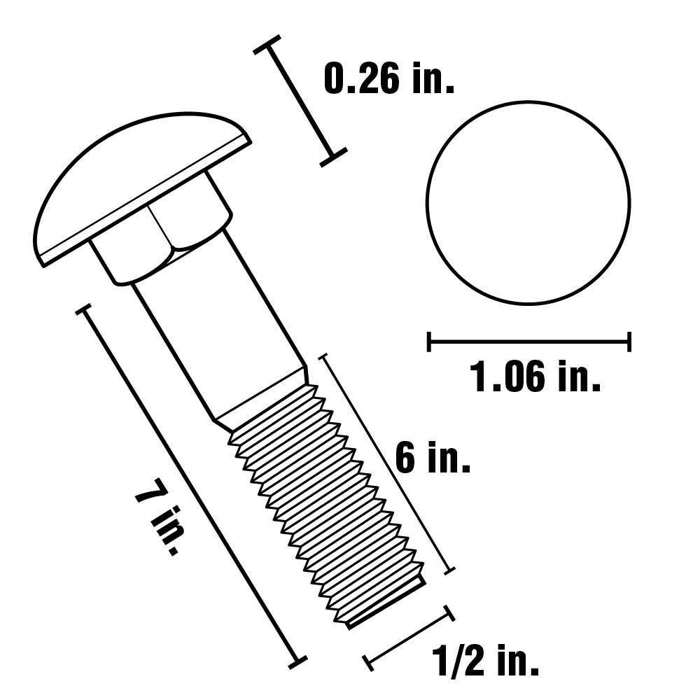 Galvanized Carriage Bolt 1/2 in.-13 x 7 in. 25-Pack P9192