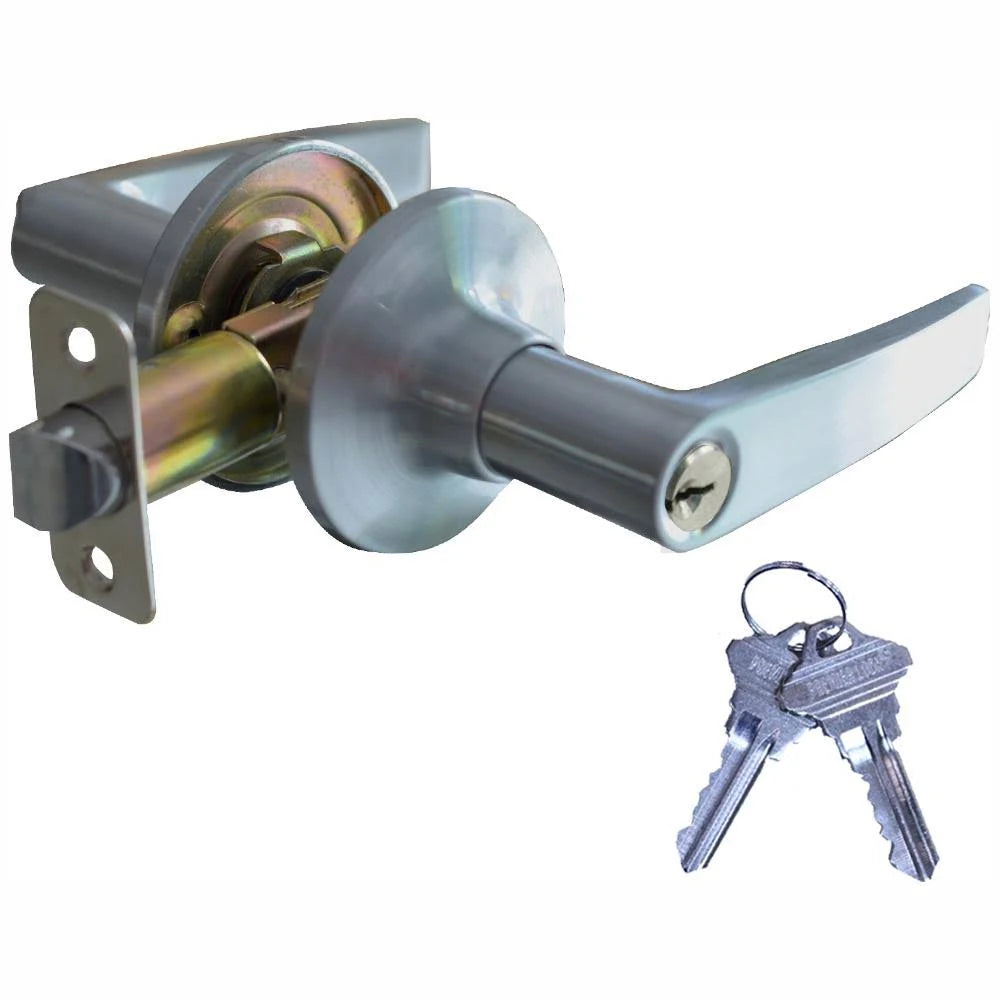 Satin Nickel Entry Door Lever Lock Set, 6-Pack, Keyed Alike R9233