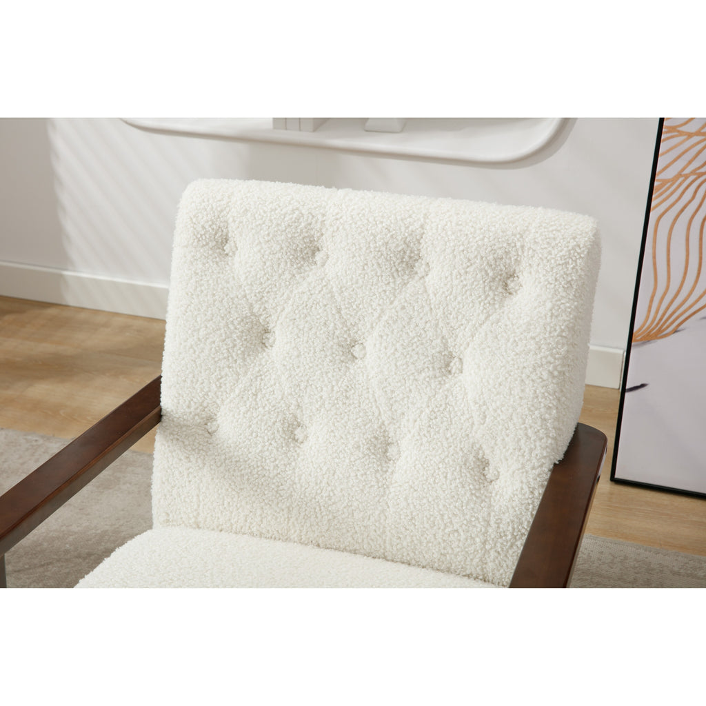 White Microsuede Accent Arm Chair N5828