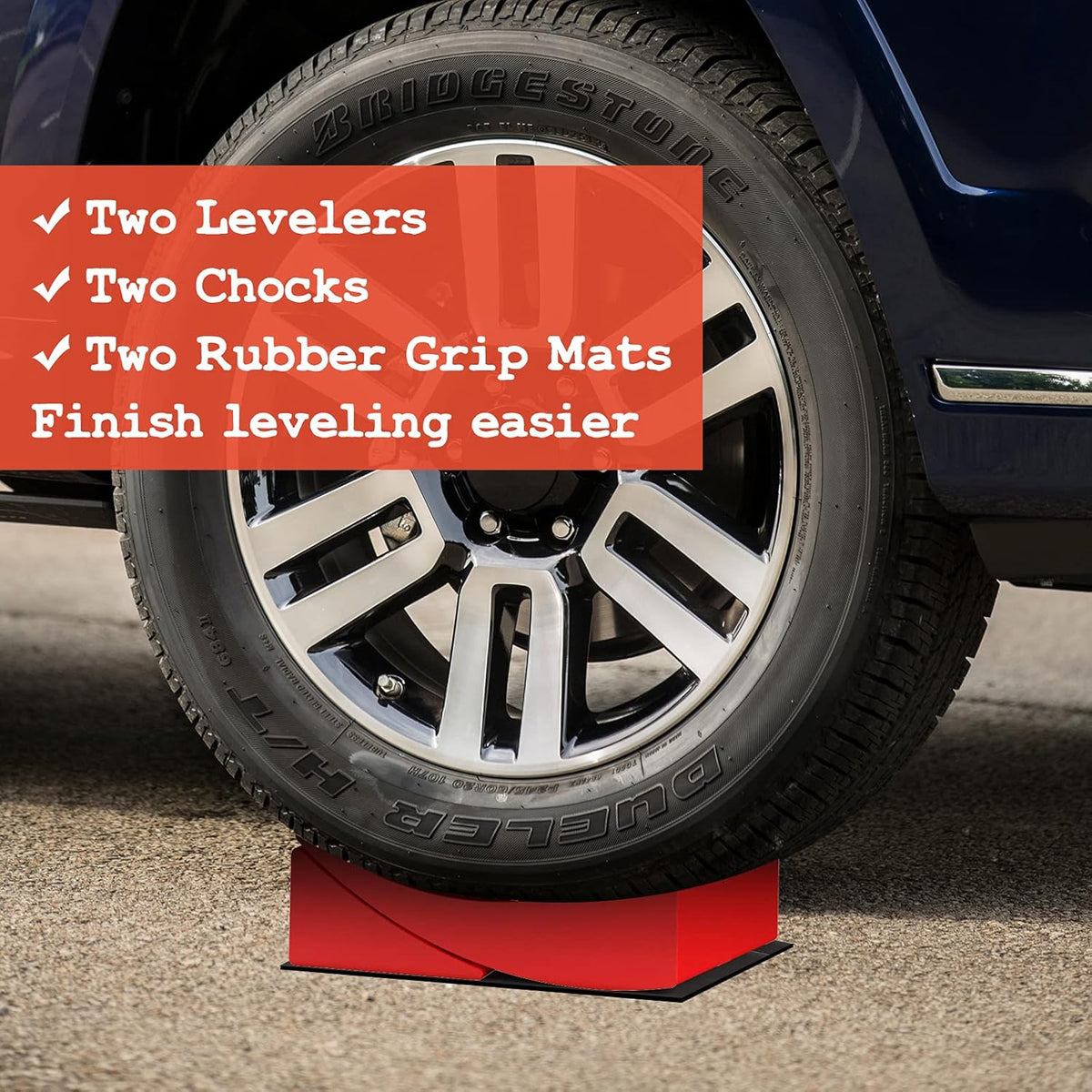 RV Leveling Blocks Kit with Curved Levelers and Chocks L135