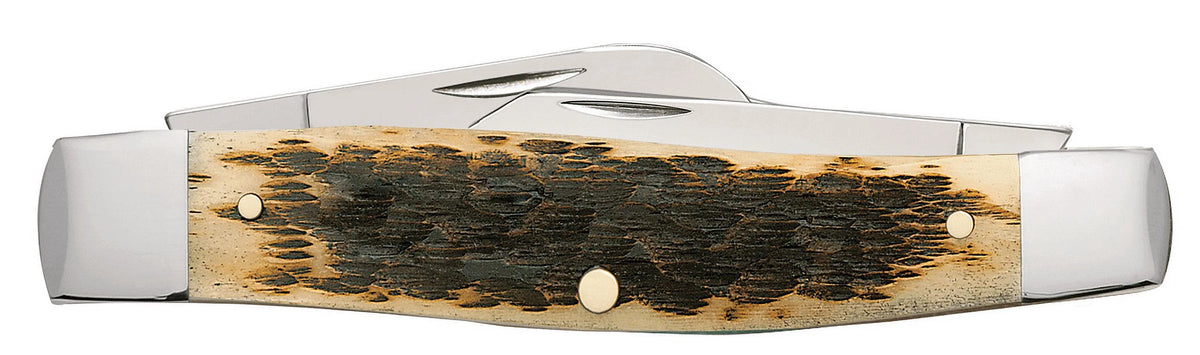 Smooth Jigged Amber Bone Stockman Knife X289162