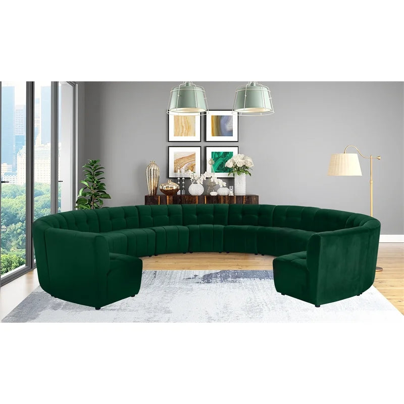 Green Velvet Sectional Sofa G68608