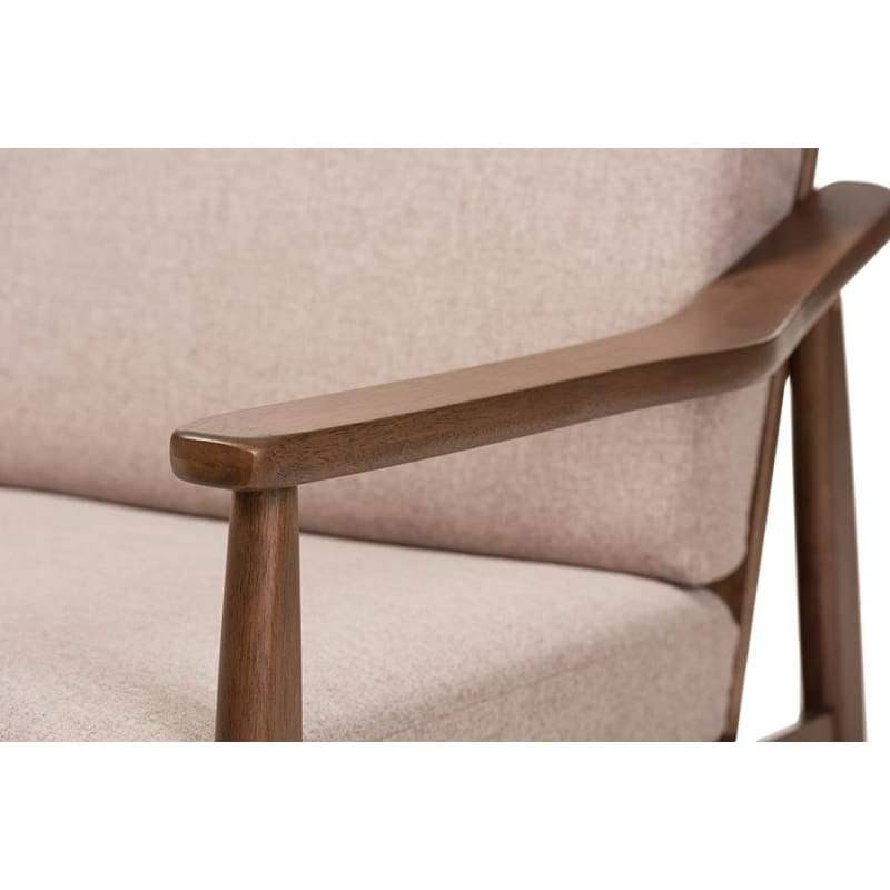 Light Brown Wood 2-Seater Loveseat O55109