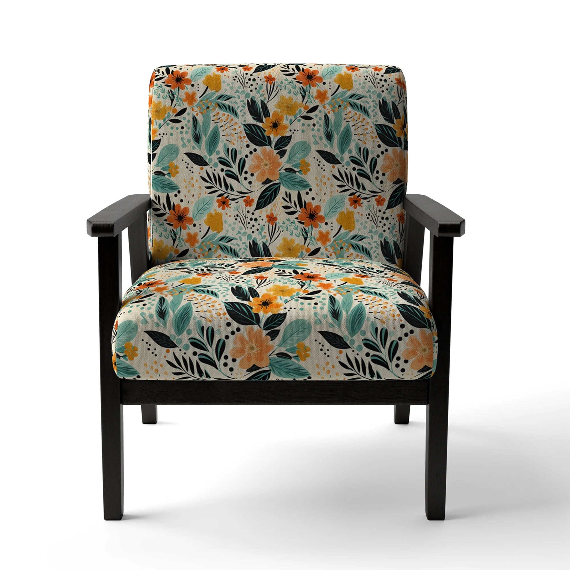 Upholstered Cottage Accent Chair and Floral Arm Chair Z67275