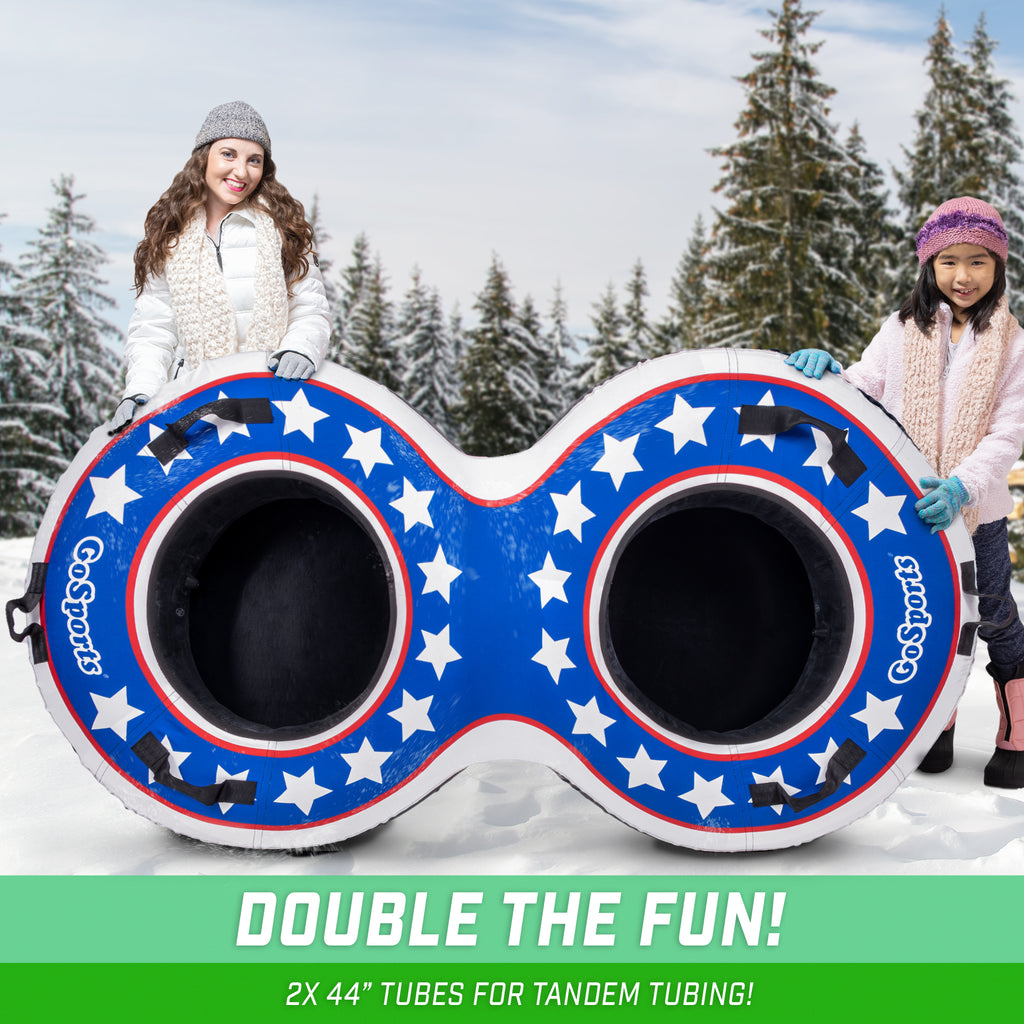 Heavy Duty 2 Person Winter Snow Tube with Canvas Cover S59685