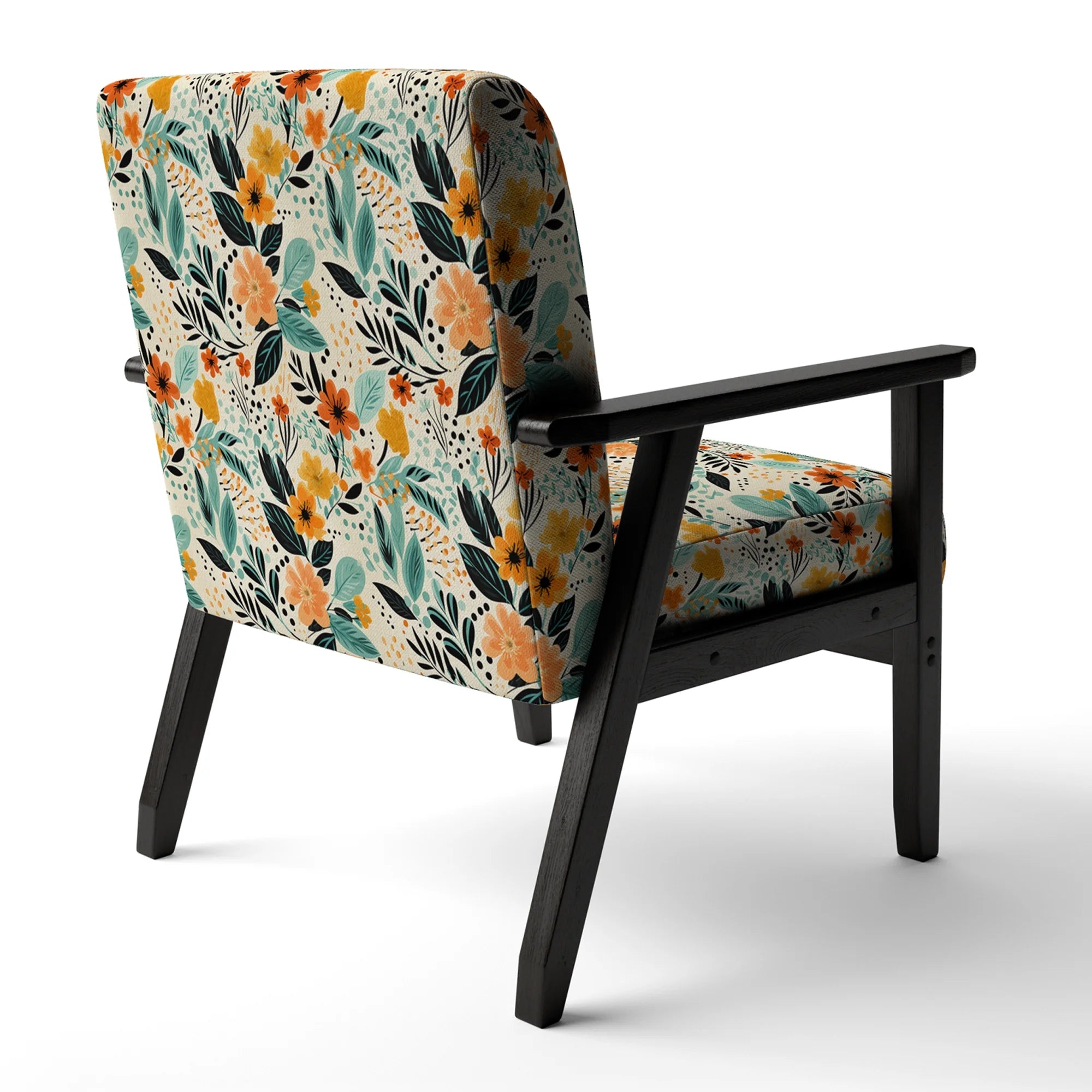 Upholstered Cottage Accent Chair and Floral Arm Chair Z67275
