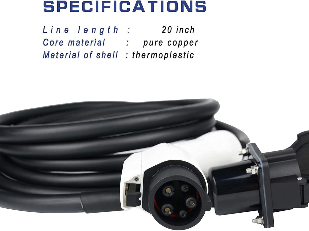 40 Amp 20 Ft J1772 EV Charging Extension Cable C448