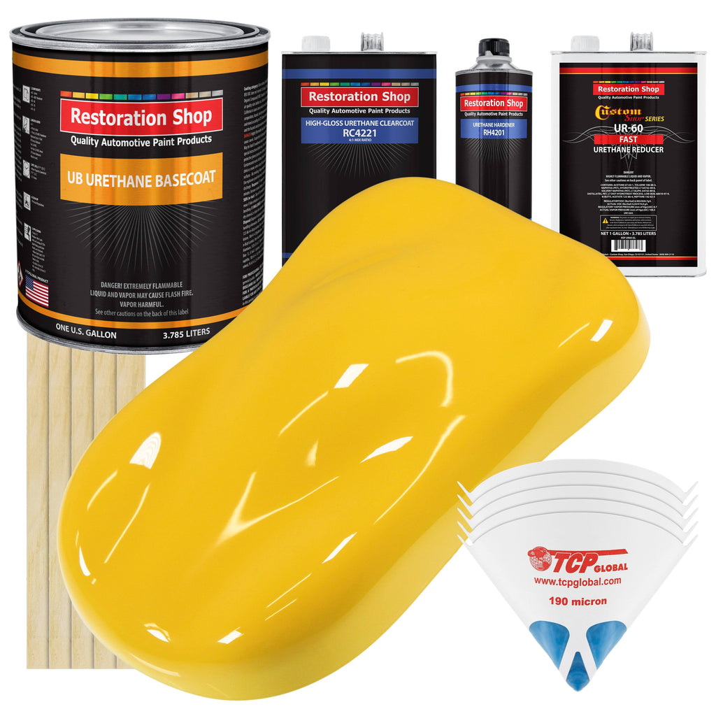 Sunshine Yellow Gallon Urethane Basecoat Clearcoat Car Auto Paint Kit J14143