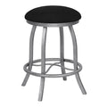 26x22 Counter Height Metal Backless Swivel Barstool in Dillon Black Faux Leather K230122