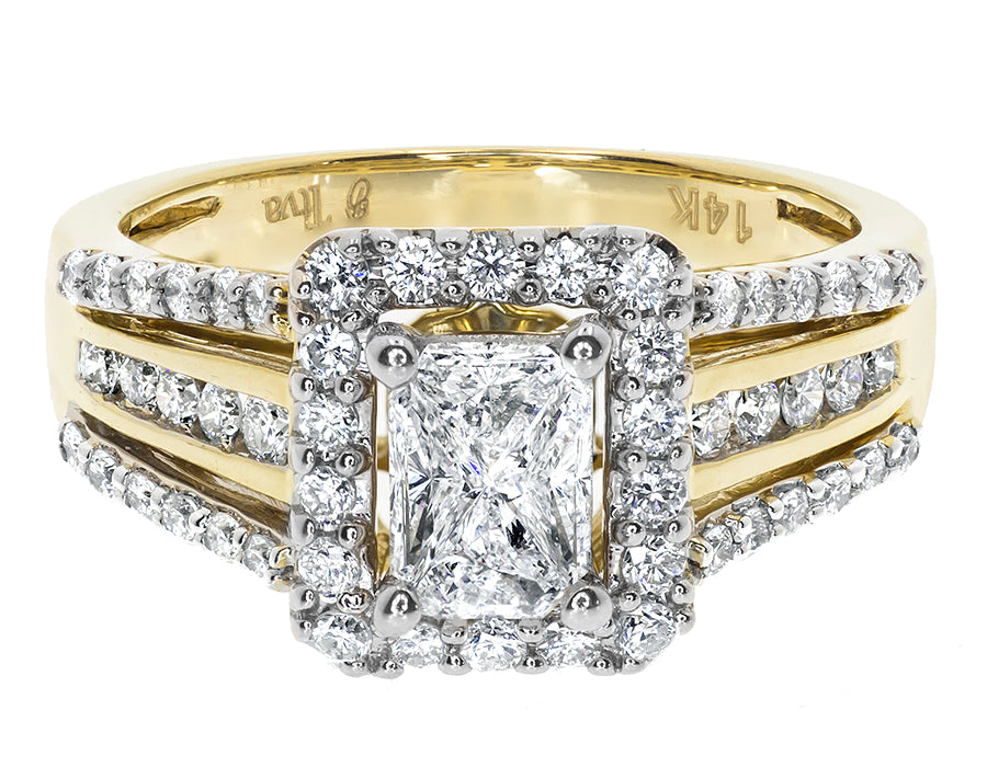 Emerald Cut Solitaire Diamond Engagement Ring (0.97 ct) D375
