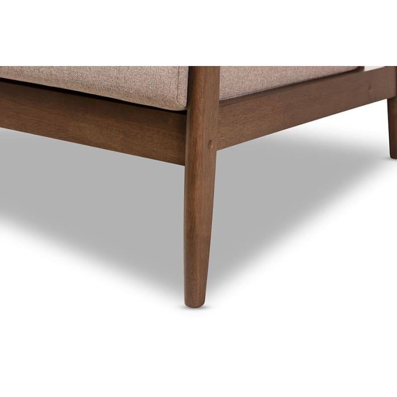 Light Brown Wood 2-Seater Loveseat O55109