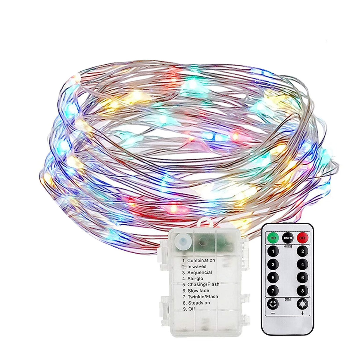 100 Led Multicolor Fairy String Lights with Remote Timer L563