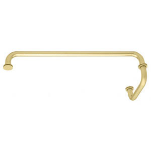 Satin Brass 18x22 Towel Bar with 6x22 Pull Handle Combination Set Shower Door Hardware T724036