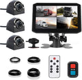 4CH Dash Cam Backup Camera 7.0'' Monitor Recording DVR Front & Sides & Rear VGA with Infrared Night Vision Lens S68878