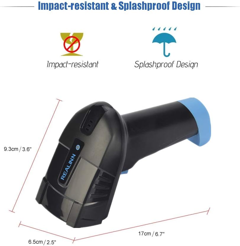 Cordless Barcode Scanner 2D QR Code Bar Code Reader with USB Cradle Pack of 2 B84145