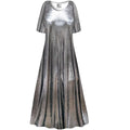 Silver Metallic A Line Maxi Dress J93653