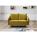Olive Tone Velvet Round Arm Loveseat K8107