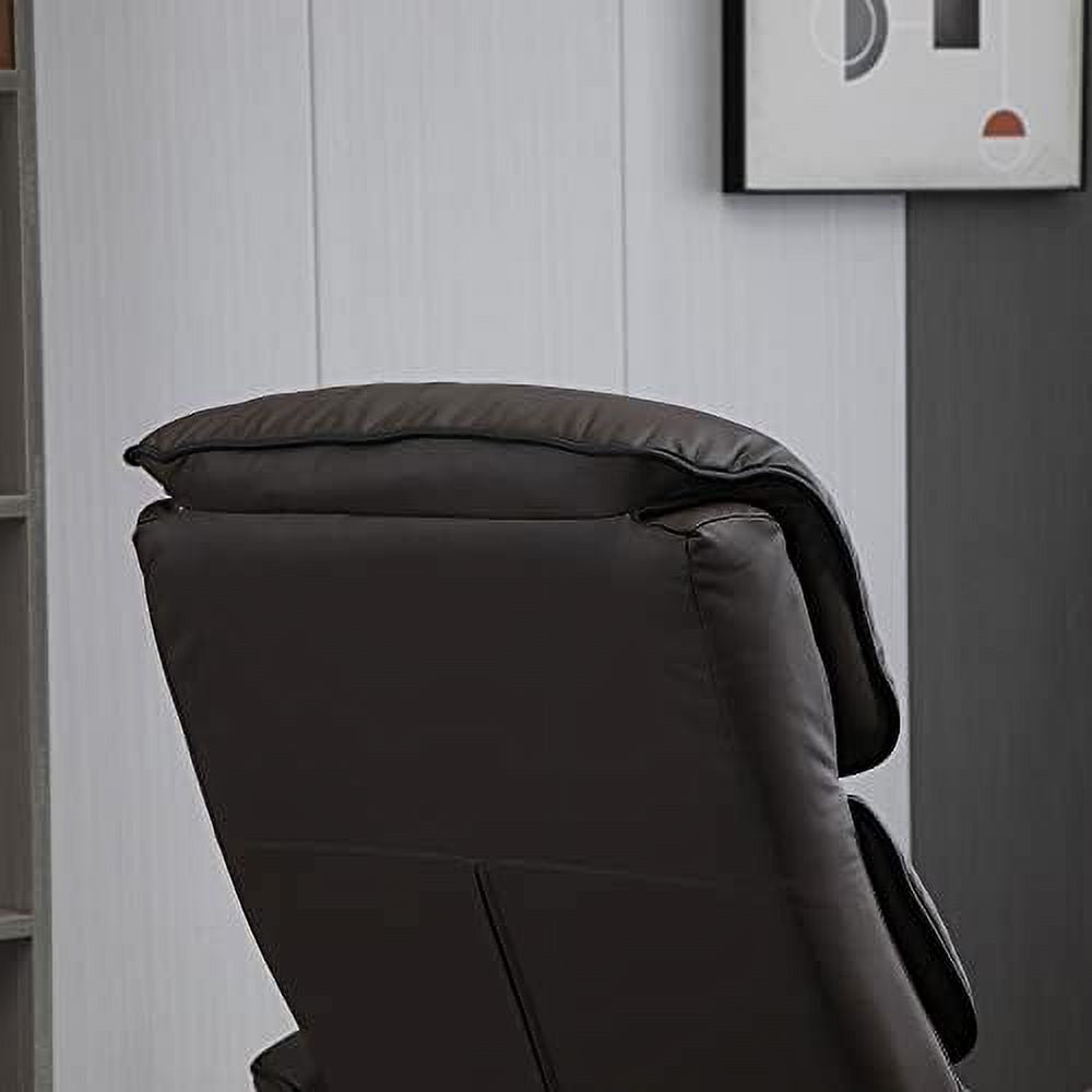 Brown PU Leather Swivel Recliner Chair with Ottoman L175