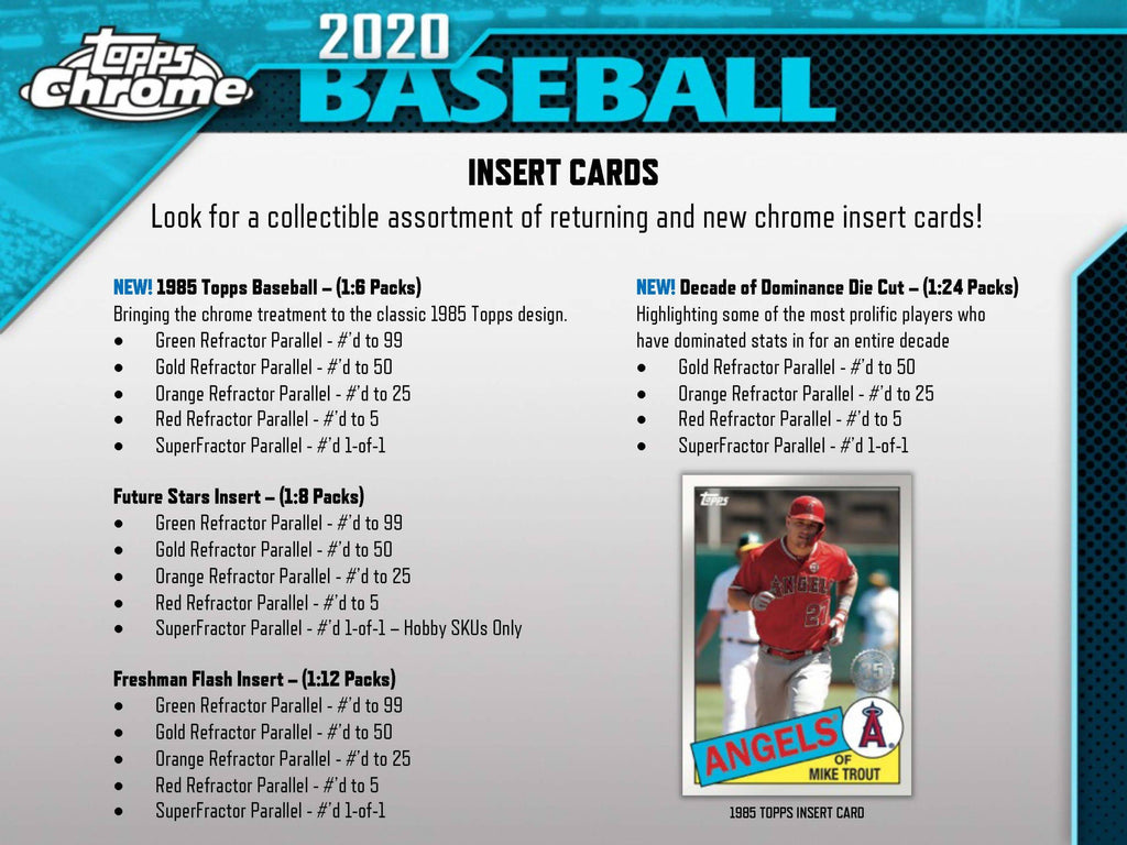 2020 Topps Chrome Baseball Jumbo Box G655