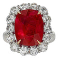 Cushion Ruby & Round Diamonds 7 CT Anniversary Ring R6191