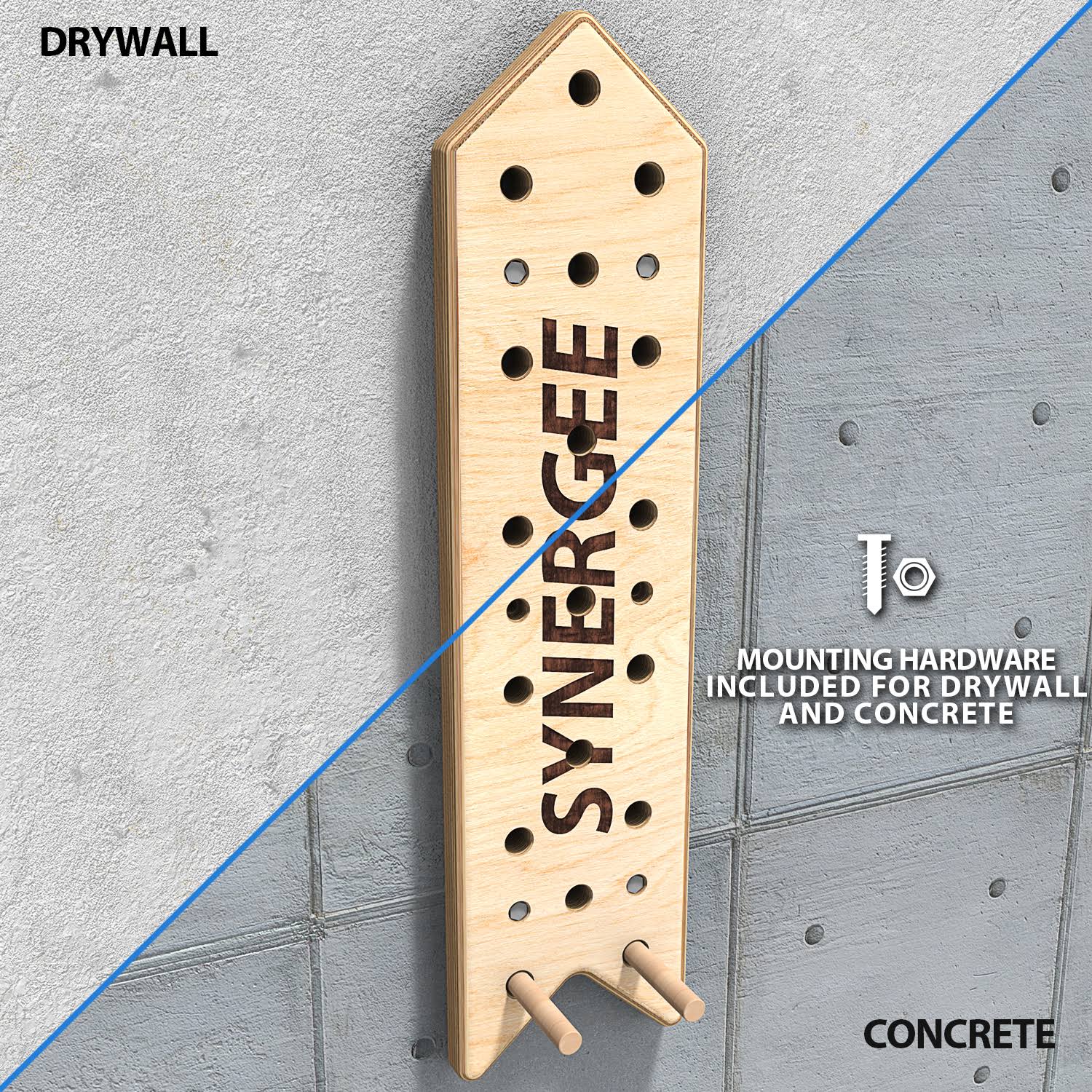 Peg Board for Pull Up, Rock Climbing, Parkour, and Fitness R892