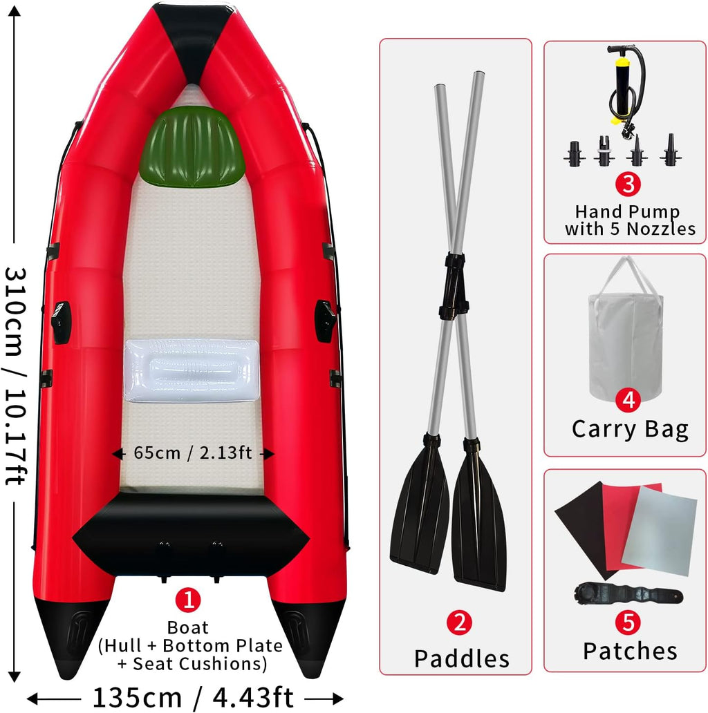 10ft Inflatable Boat with Oars Air Pump L3893