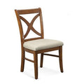 Coral Finish Brown and Beige Stripe Cross Back Side Chair M951