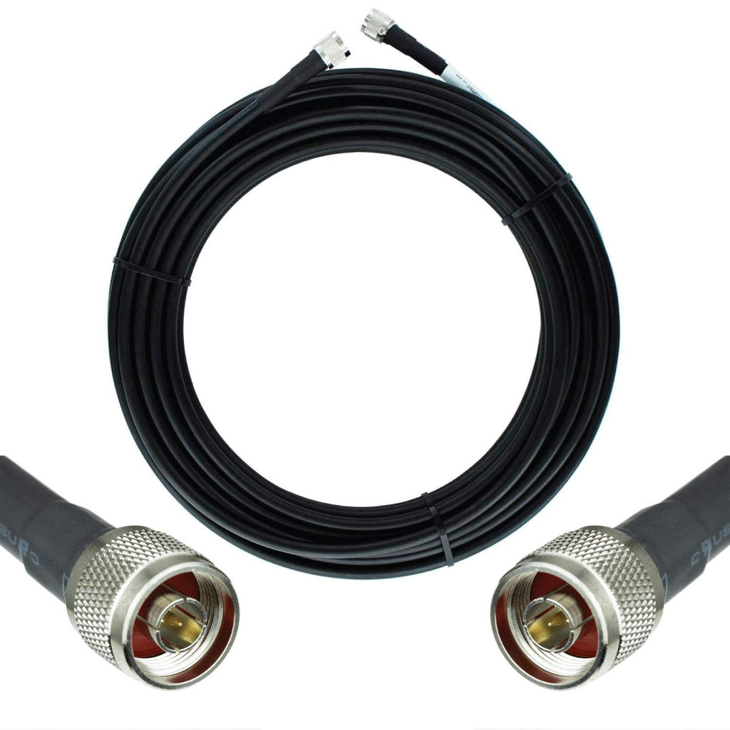 100ft Ultra Low Loss Coaxial Cable 50ohm N Male to N Male Black L216672