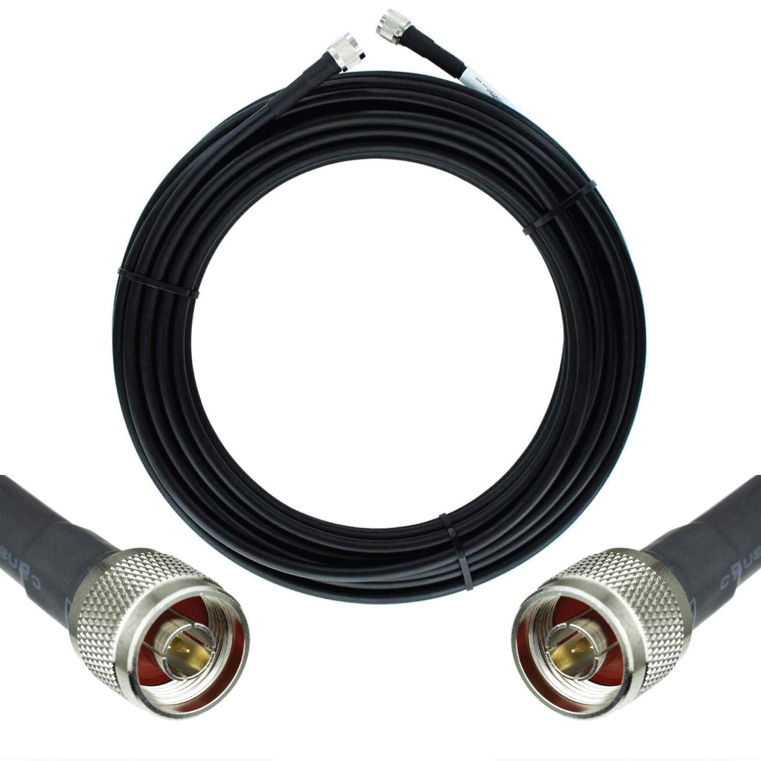 100ft Ultra Low Loss Coaxial Cable 50ohm N Male to N Male Black L216672