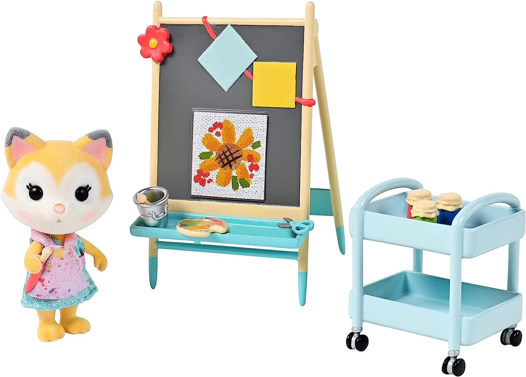 13 Pieces Paint & Color Art Fun Set with Miniature Doll Figure I132