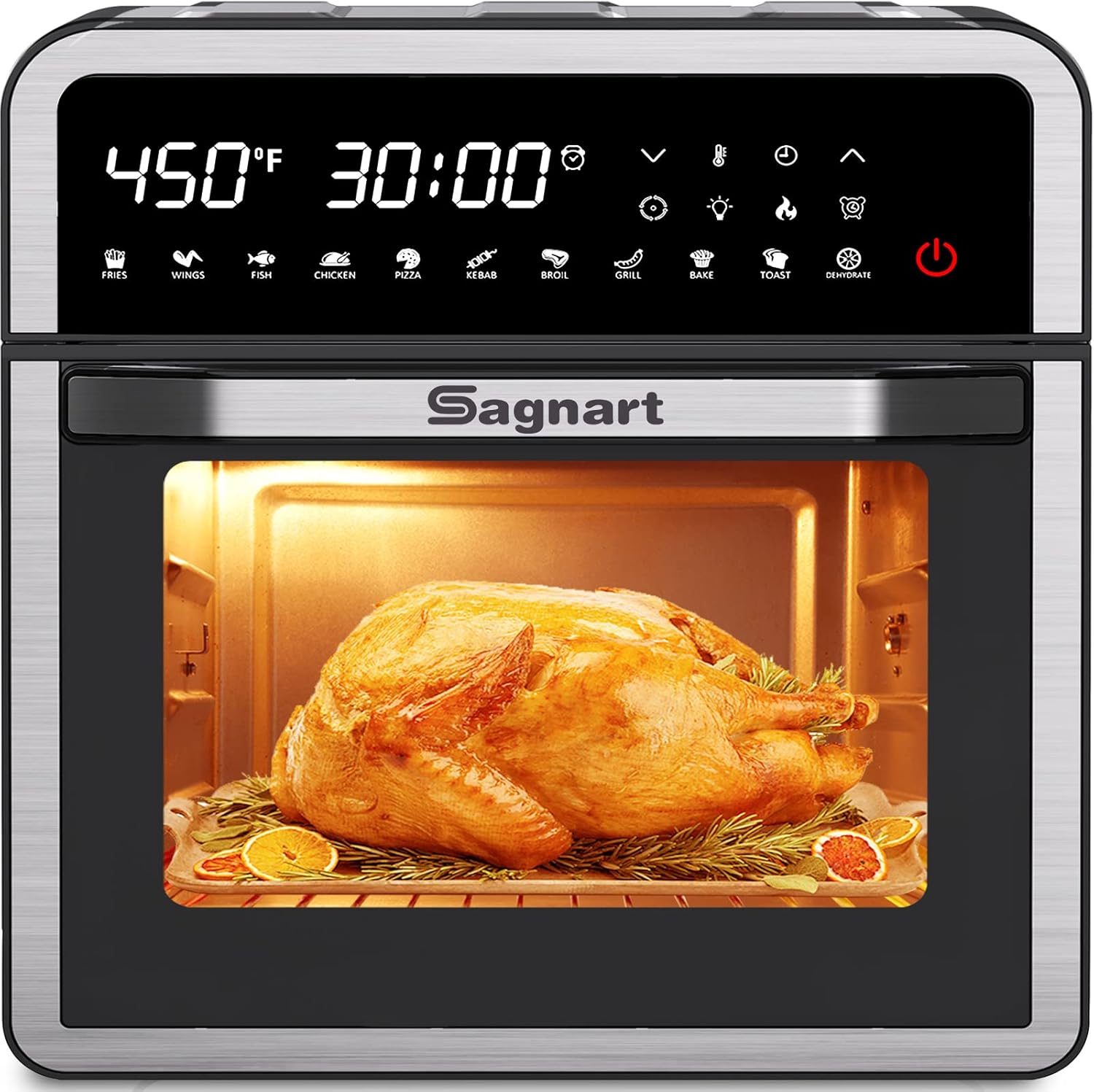 14-in-1 Stainless Steel Air Fryer Toaster Oven with Rotisserie Dehydrator H2800