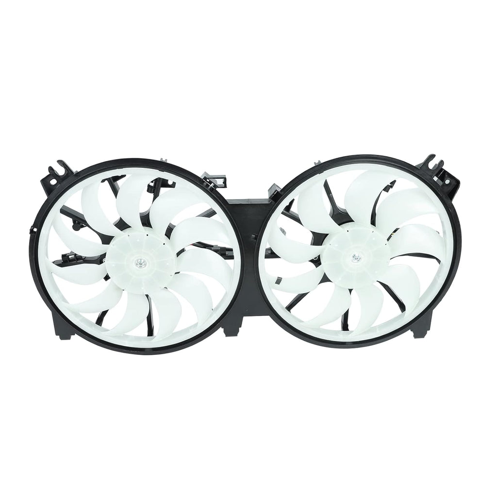 Dual Radiator A/C Condenser Cooling Fan Assembly 12V Black Slim Fan Pack of 2 D243762
