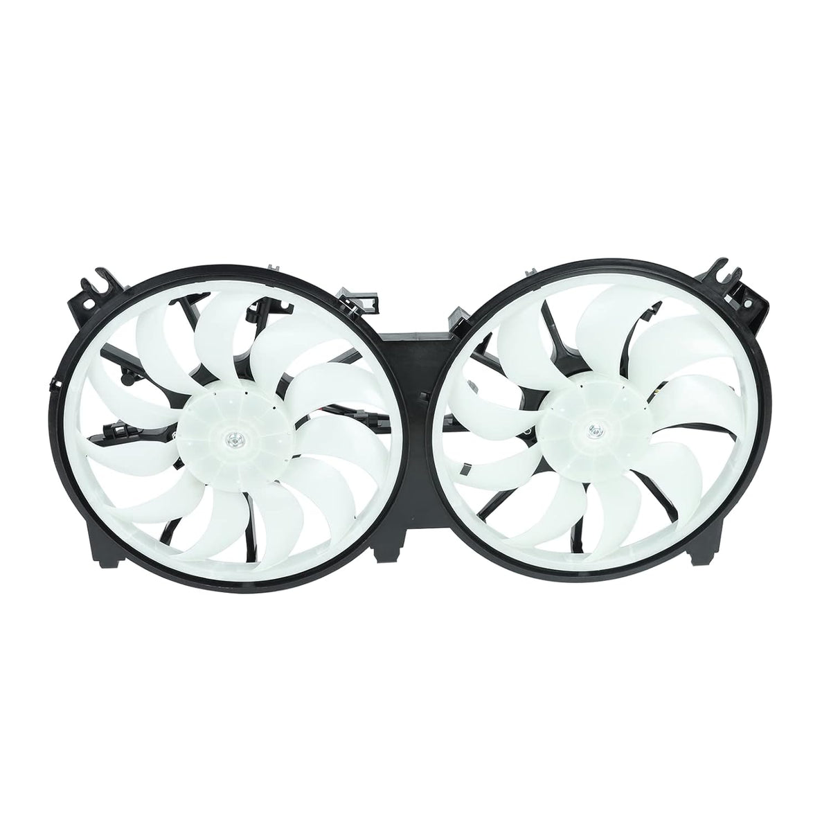 Dual Radiator A/C Condenser Cooling Fan Assembly 12V Black Slim Fan Pack of 2 D243762
